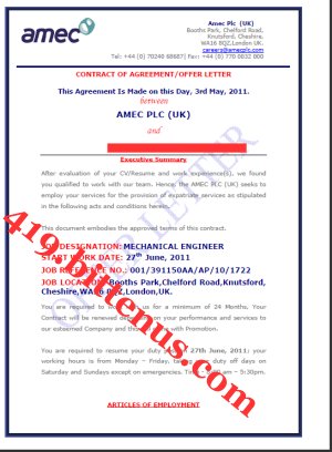 AMEC PLC CONTRACT AGREEMENT